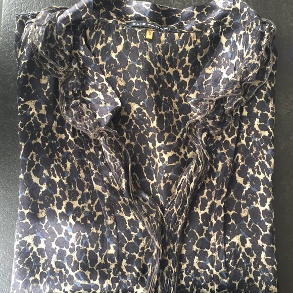 Elie Tahari Brenna Sleeveless Leopard Print Silk Blouse - Picture 5 of 13